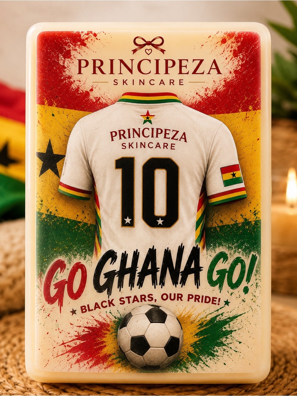 Principeza Skincare Ghana Soccer Custom Personalized Picture Soap- White Jersey - Picture 1 of 1